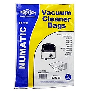 Electruepart BAG50 Numatic Bags, Pack of 5